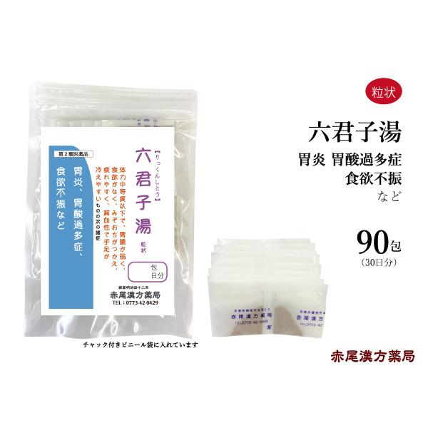 六君子湯 りっくんしとう 長倉製薬 粒状90包 胃腸虚弱 胃もたれ 食欲不振 胃炎 無添加 第2類医薬品 リックンシトウ