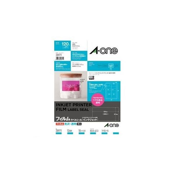 他サイト： A-one（エーワン） ［28971］ ラベルシール［インクジェット］光沢フィルム・透明　Ａ４　１２面　１０シート入 4906186289719の商品画像