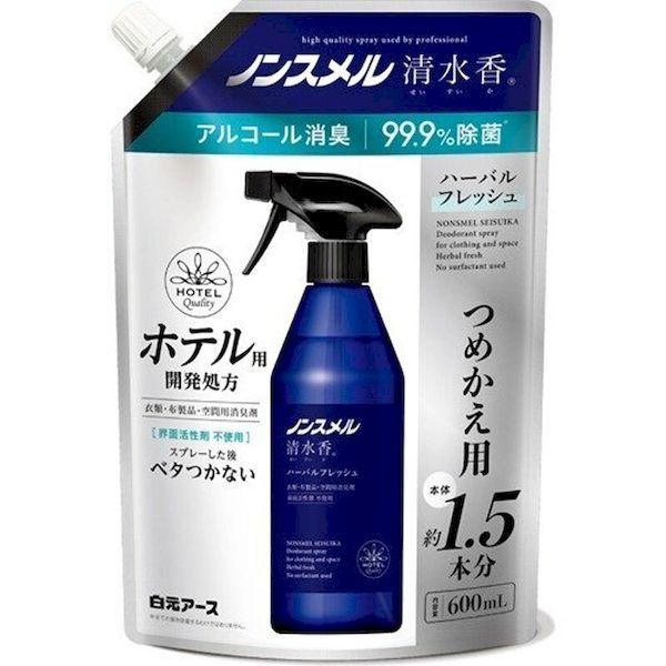 他サイト： 4902407013989 ノンスメル清水香 衣類・布製品・空間用消臭剤 ハーバルフレッシュの香り 詰替用 600mL つめかえ用の商品画像