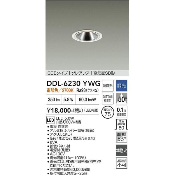 大光電機 安心のメーカー保証 【送料無料】DDL-6230YWG LED 屋外灯