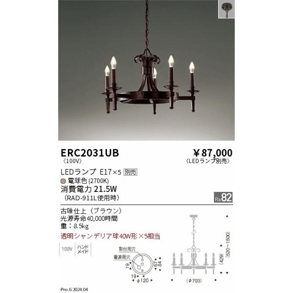 遠藤照明　ERC2031UB 5灯　シーリングライト ライト・照明 遠藤照明 ERC2031UB 5灯 シーリングライト