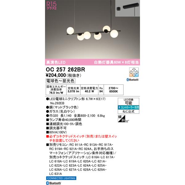 ODELIC（オーデリック） 安心のメーカー保証 OC257262BR（ランプ別梱包