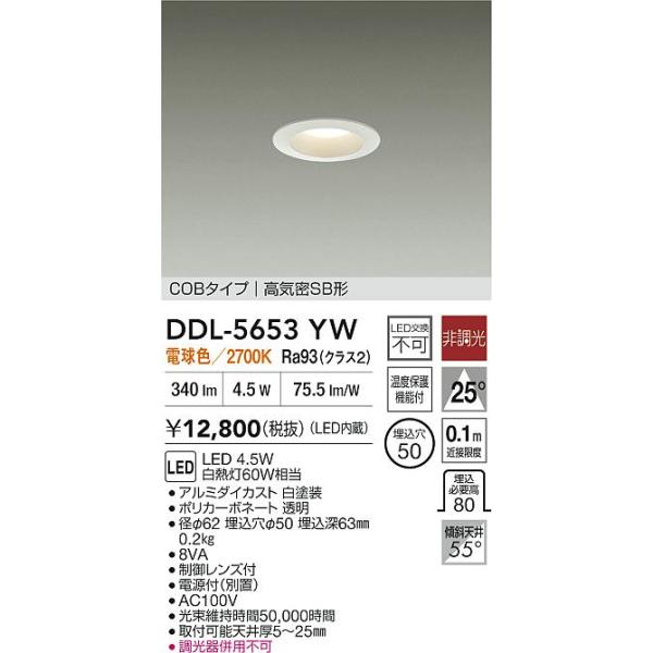 大光電機 安心のメーカー保証【送料無料】大光電機 DDL-5653YW ダウン