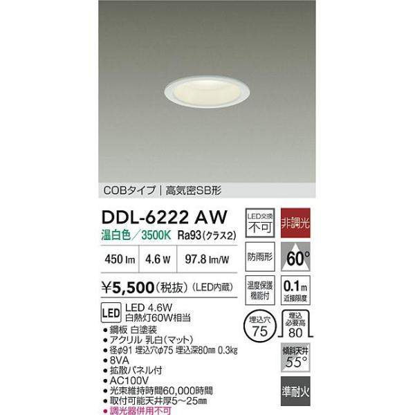 大光電機 安心のメーカー保証【送料無料】大光電機 DDL-6222AW 屋外灯