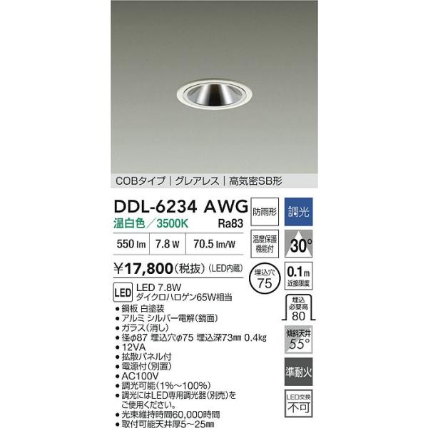 大光電機 安心のメーカー保証【送料無料】大光電機 DDL-6234AWG 屋外灯