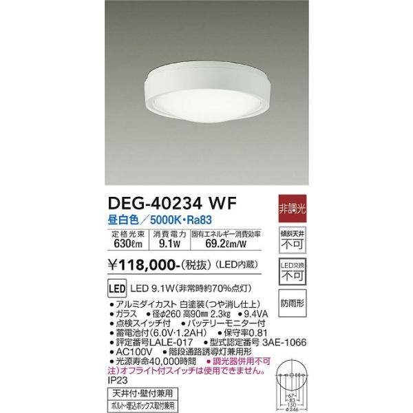 大光電機 安心のメーカー保証【送料無料】大光電機 DEG-40234WF 屋外灯