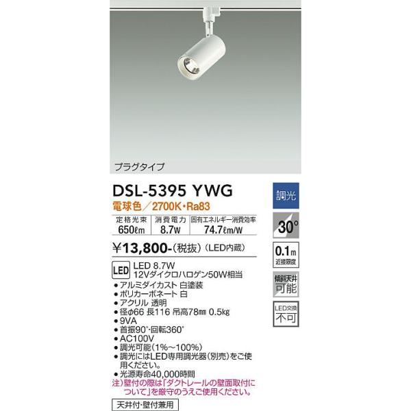 大光電機 安心のメーカー保証【送料無料】大光電機 DSL-5395YWG 