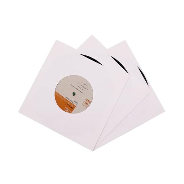 B-0043ホワイト/7インチ/7インチ・パッケージ内容：7インチEP用紙製クラフト保護袋ケース開口式40枚入り・7インチEP保護スリーブサイズ：17.7cm*17.7cm・180g紙製クラフトを採用しています、開口式EP保護袋、大切なEP...