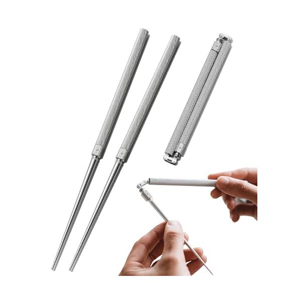 03.シルバー/箸/-/cutlery・頑丈で超軽量なアルミ製の携帯箸 職器シリーズ箸は高品質なアルミ合金で作られており、丈夫でありながらわずか23gの超軽量設計の折りたたみ箸です。食材を扱いやすい細い箸先、繊細なローレット加工を施した持ち...