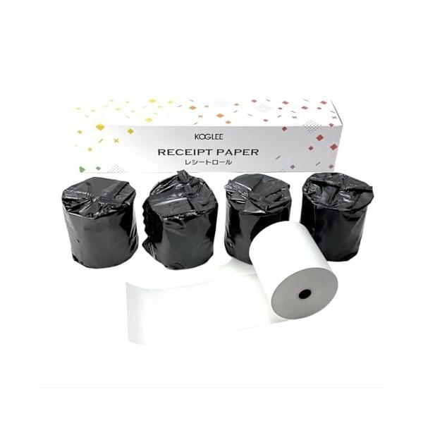 ホワイト/TRP80805巻入/-・Size:TRP80805巻入・仕様1巻毎に黒ポリ包装。サイズ：約80mm幅×80mm外径×12mm内径、長さ: 80m、紙の厚さ: 約65ミクロン、白色度80%以上。ロール紙は高品質の感熱紙を使用してい...