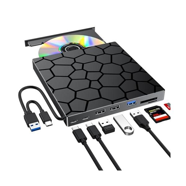 -/-/03.1500103・?一台多役・多機能外付けDVDドライブ 外付けDVDドライブをお探しの方にぴったりの多機能モデル。CDのパソコン取り込み、USBポート拡張、SD/TFカードスロットも搭載し、複数の周辺機器を同時接続しても快適に...