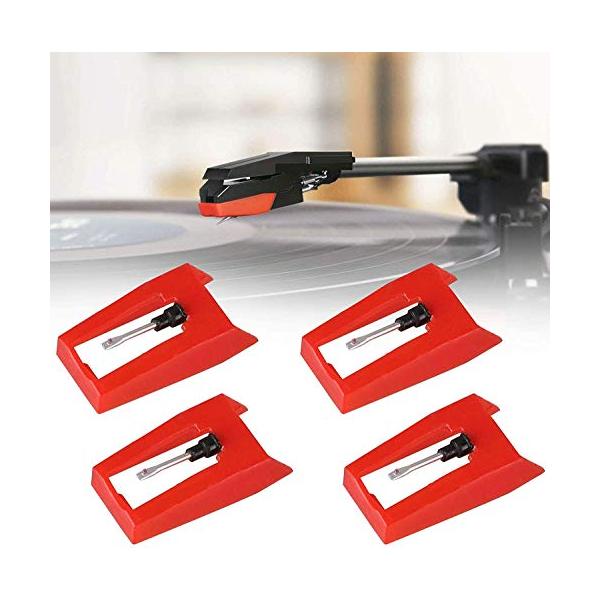 4個 LP レコード針 交換針 レコードプレーヤー針ターンテーブル