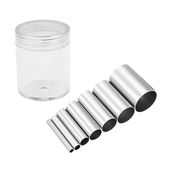 -/-/Kingsiely・材質：ステンレス・サイズ：粘土カッターの高さ：25mm　直径：3mm、4mm、6mm、8mm、10mm、12mm、16mm　　ケースのサイズ：直径4.5cm*高さ：5cm・ミニサイズの円形カッターです。綺麗な丸を...