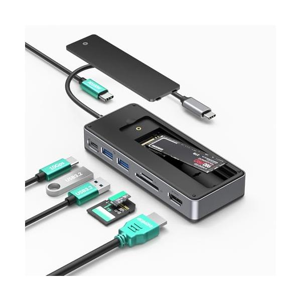 -/-/GM28P・Model:GM28P・8-in-1ドッキングステーションこのドッキングステーションにはM.2 SSDエンクロージャがあり、2?USBA3.2ポート、Type-c10Gbps、HDMI4K@60Hz）、SDとTFカードス...