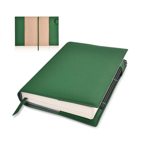 A-ダークグリーン/A5/ブックカバー・Color:A-ダークグリーンSize:A5・サイズ約 縦21.6 × 横32.6（広げた状態）重さ約100g収納力ミニポケット×1　ペントレイ×1 素材レザー・PUレザー本革に近い見た目と質感があり...