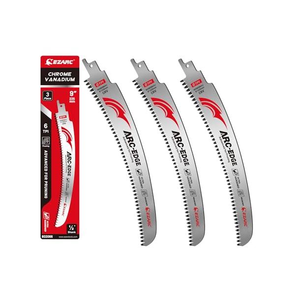 EZARCイザーク レシプロソー替刃 生木用 曲刃 全長225mm 6山 6tpi 9inch 高速切断 クロムバナジウム鋼 衝?燒入 長寿命