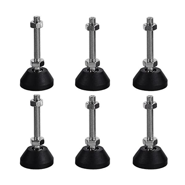 調整ブラック/M8 x 50mm/-・セット内容：6個セットレベリングフット m8 色：シルバー + ブラック 材質：ゴム+ステンレス鋼、スレッド径: M8/ 8mm モデル：D40*M8*50・幅広い用途：調節可能なレベリングフットは、オ...
