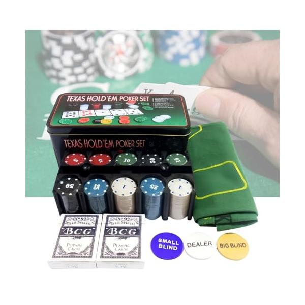 パッケージ個数:1・家庭で楽しむプレミアムカジノ体験 初心者から上級者まで幅広く楽しめるテキサスホールデム入門セットを含むこのポーカーセットは、ブラックジャックなどの他のカジノゲームにも対応し、あらゆるプレイヤーのニーズに応えます。・遊び心...