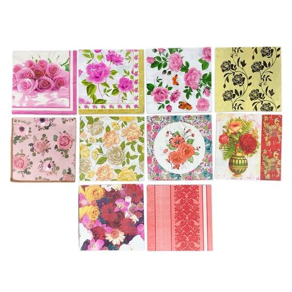 ピンク/３３ｃｍ×３３ｃｍ/-・サイズ　３３ｃｍ×３３ｃｍ　２枚重ね・10種類　各1枚入　　合計10枚・デコパージュなど自宅クラフトにも使えます