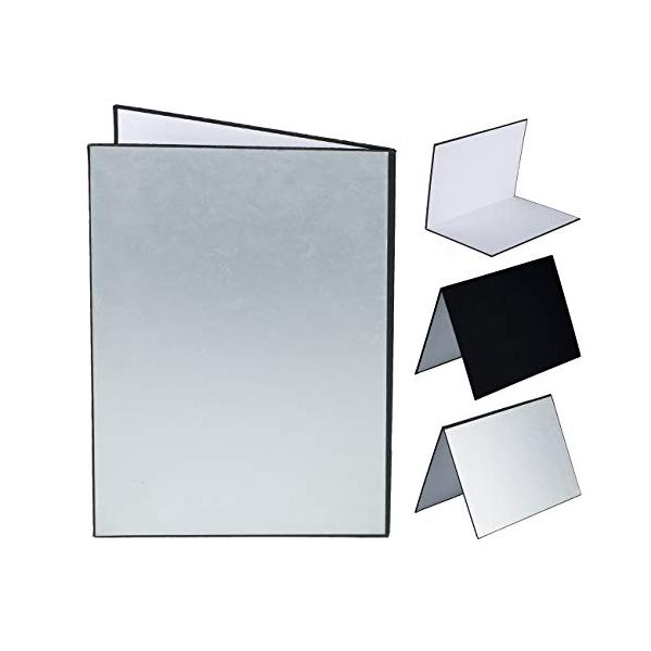 他サイト： TARION レフ板 反射板 1枚3色 銀、白、黒 照明道具 レフ板 自立 A3サイズ 補光/吸光/輪郭強調 折り畳み可 コンパクトブツ撮り用の商品画像