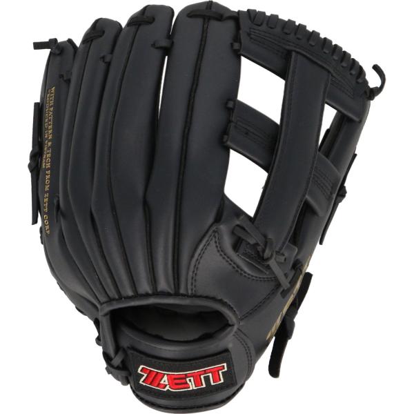 ZETT 軟式グローブ 黒 デュアルキャッチ お手入れ用品付き ゼットZETTキャッチボール用 グローブ 初心者用 衝撃吸収パッド