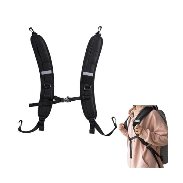 無ブラック/-/-・上質な素材バックパックストラップは高密度のオックスフォード生地を採用し、破れにくく、耐久性があり、生地が幅広で厚く、ショルダーパッドが厚くなり、使い心地がよく、高強度のABS樹脂クリップを装備し、リュックの落下を防止し、...