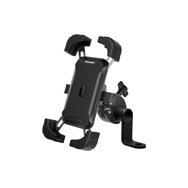 OLAVENTオーラヴァン バイク スマホホルダー バイク用スマホホルダー 携帯ホルダー アルミ製ミラーマウント 振動吸収 マウント セーフティ