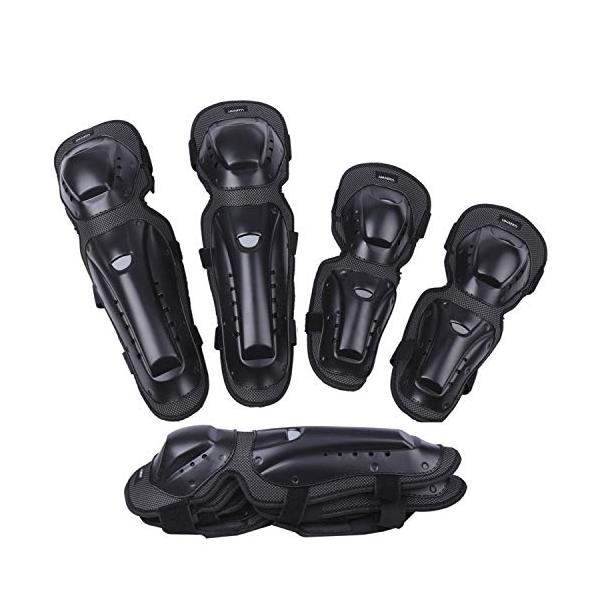 他サイト： ウミネコUmineko UM-KLEA-AMR-01 コンパクト ひじ ひざ うで すね プロテクター 4点セット ニーパッド エルボーパッドの商品画像