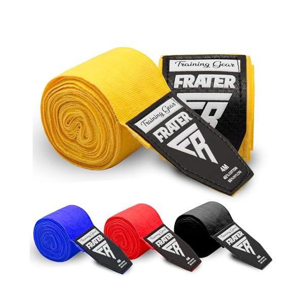 イエロー/4m/-・Color:イエロー・高耐久性バンテージ: 当社のバンテージは、繰り返しのトレーニングと洗濯に耐える高品質素材で作られています。ボクシングやキックボクシングの厳しい条件下でも、最適な手首のサポートを提供します。・快適なフ...