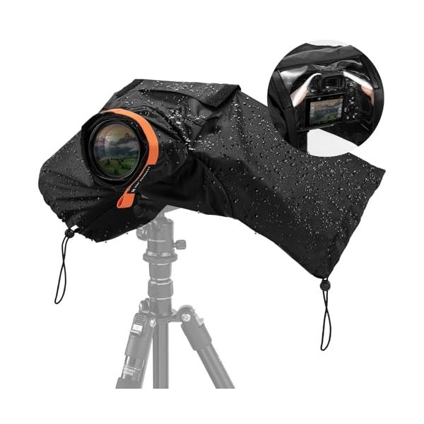 K&F Concept カメラレインコート レインカバー 透明窓半分開/閉可能