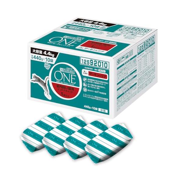 他サイト： ピュリナ ワン キャット 室内飼い猫用 インドアキャット サーモン&amp;ツナ 4.4ｋｇ440g×10袋入の商品画像