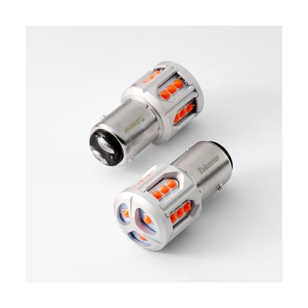 他サイト： Takenous トラック野郎御用達 竹村商会 S25 LED ダブル s25 ダブル レッド 12v 24v 180度段違いピン BAY15dの商品画像