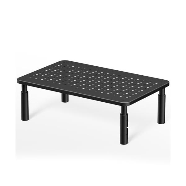 Black/PC台/-・Color:Black・商品仕様本製品は金属製のモニタースタンドです。天板および脚部はスチールを採用しているため、木製の天板よりも強度があり、頑丈です。製品詳細：幅370ｍｍ 奥行き235ｍｍ 高さ100mm-120...