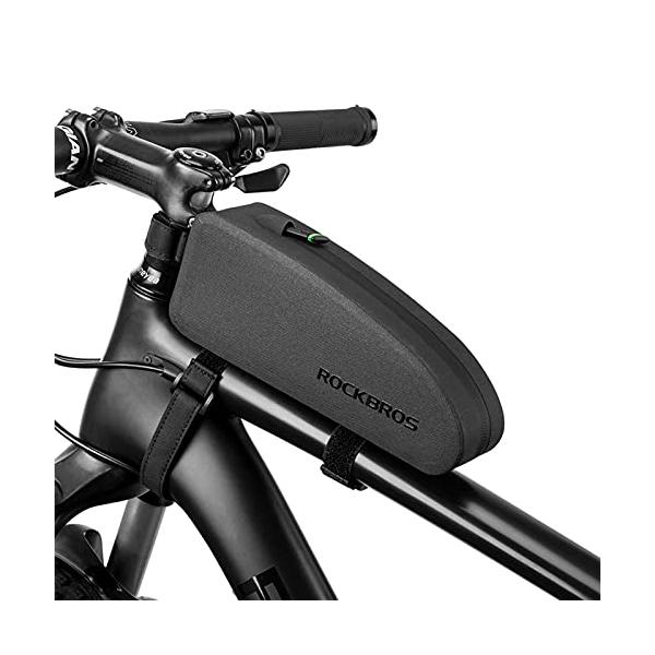 他サイト： ROCKBROSロックブロストップチューブバッグ 自転車 防水 簡単装着 フレームバッグ 小物入れケース ロードバイク 膝に当たらないデザインの商品画像