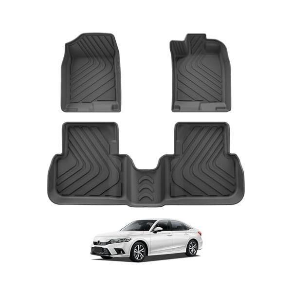 LUCKEASY ホンダ 新型シビック 11代目 FE型 専用 フロアマット 3Dフロアマット 2021年〜2024年 HONDA CIVIC