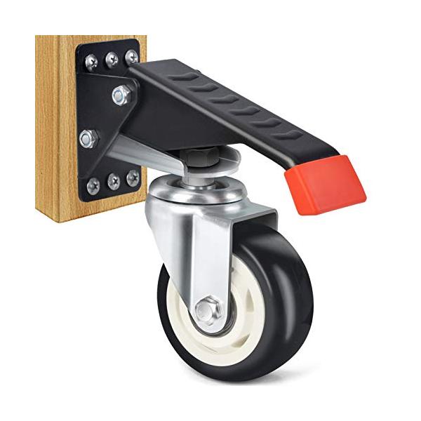 ホワイト/400kg/-・Size:400kg・新デザインワークベンチキャスターキットは、より厚い鋼、より頑丈なネジ、より優れたホイールとベアリングを使用しています。人体とキャスターの接触部分を保護するラバースリーブを追加し、他の格納式キャ...