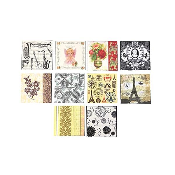 混合カラー/３３ｃｍ×３３ｃｍ/-・サイズ　３３ｃｍ×３３ｃｍ・10種類　各1枚入り　　合計10枚・デコパージュなど自宅クラフトにも使えます