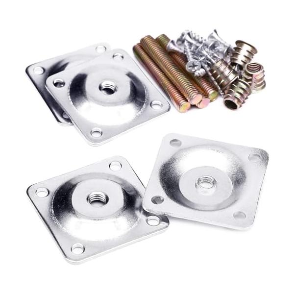 亜鉛白です/標準寸法/HSH-3040・家具の強化/修理 - 脚がぐらつくことはもうありません。 この家具脚アタッチメントプレートは、新品または損傷したソファ、ソファ、シート、オットマンなどに脚を取り付けるために設計されています。・工業規格...