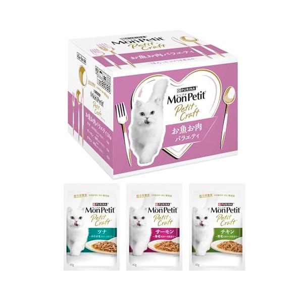 他サイト： モンプチ プチクラフト パウチ お魚お肉バラエティ ２４袋入の商品画像