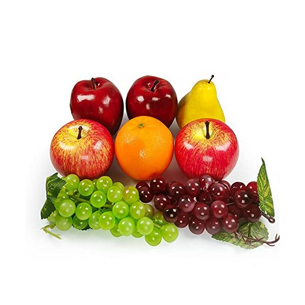 オレンジ/-/LF229-ca・パッケージ個数:1・8 PCS人工果実食品サンプル展示。6種類のフルーツを1つのセットに・さまざまな果物がちょうどいい大きさに集まっています。食品サンプル展示用アーティファクト・写真のように、人工のリンゴ、オ...