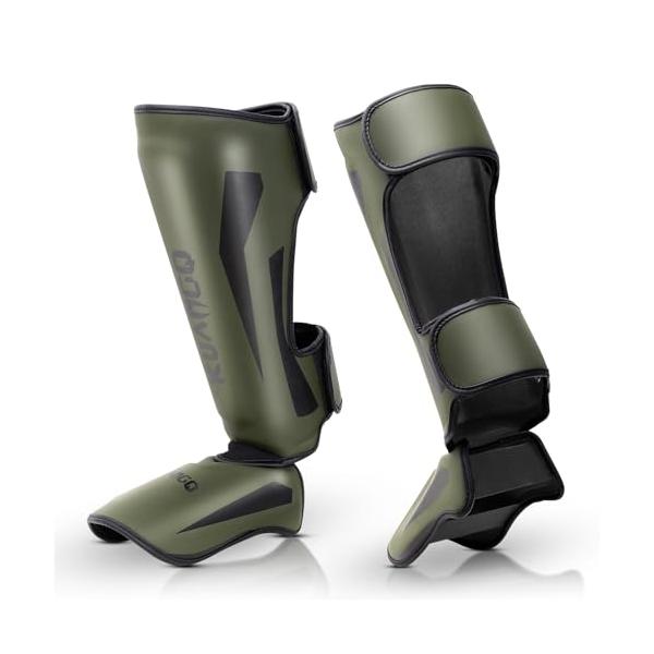 オリーブグリーン/M/-・Size:MColor:オリーブグリーン・強化保護：ふくらはぎと足の甲は高密度衝撃防止発泡パッドを採用し、最大衝撃力を吸収し、足と足の甲を強い衝撃から保護し、訓練をより安全にする・耐用性能のアップグレード良質なPU...