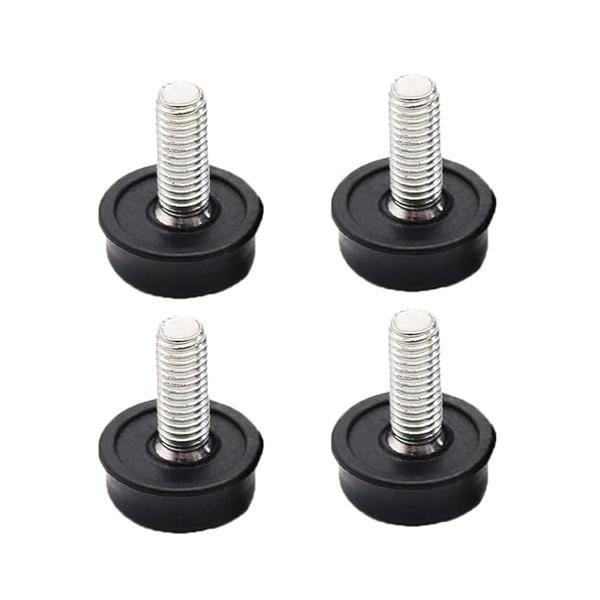 ブラック/高さ29mm x 直径8mm/duo-94・商品仕様：総高さ：29mm 。ネジサイズ: M8x20mm。4個入・高品質の素材：プラスチック+金属，耐久性があり便利で、取り付けが簡単で、金属ネジ部分は卓越した荷重能力と安定性を確保・...