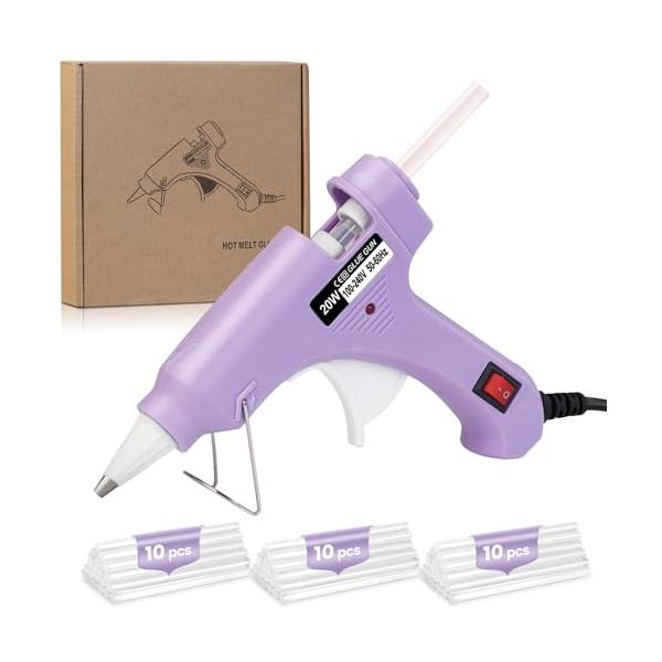 グルーガンとスティックセット紫/-/-・Color:紫・急速加熱PTC セラミック加熱システムを備えた 20W ミニホットグルーガンは、予熱にわずか 1 〜 2 分しかかからず、グルーガン用の 7mm グルースティックに適合します。自動的に...