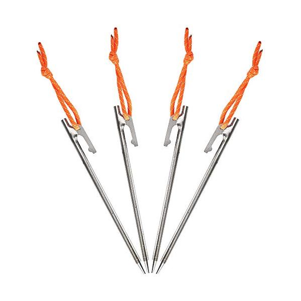 他サイト： Soomloom ペグ チタン製 固定ロープ付き テント用 タープ用20cm 4本セットの商品画像