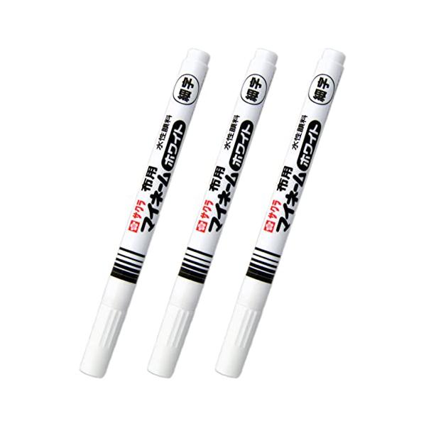 他サイト： サクラクレパス 水性 ネームペン マイネーム ホワイト 細字 3本 YKM-S#503の商品画像