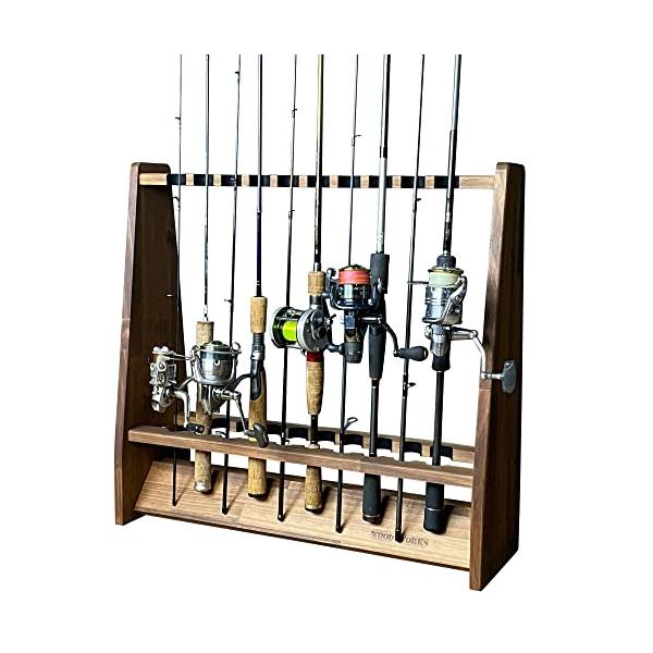 WOOD WORKS 日本製 ロッドスタンド両面19本用 本体ブラウンフェルト