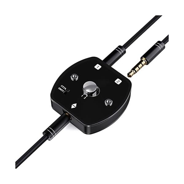 ブラック/-/A07・双方向オーディオスイッチャー ? 1入力2出力 / 2入力1出力このプラグ＆プレイ対応の3.5mm オーディオセレクターを使えば、複数の音声ソースや再生機器を簡単に切り替えて使用できます。スマートフォン、ノートパソコン...