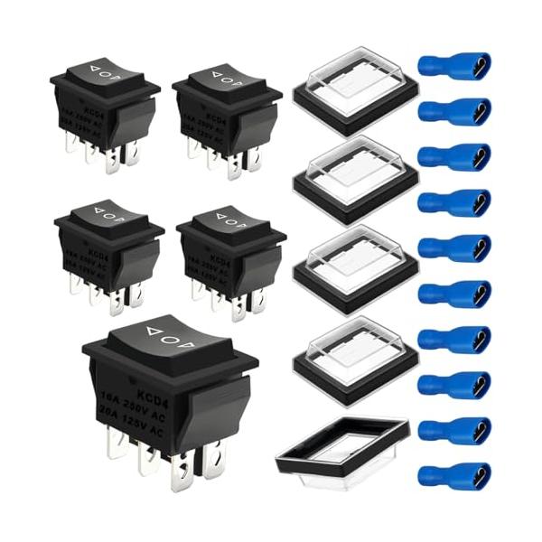 非点灯 &amp; ダブル リセット 6 ピン/-/KK-US-542・Color:非点灯 &amp; ダブル リセット 6 ピン・寸法KCD4ロッカースイッチ：31.0mm X 25.2mm X 35.8mm / 1.22インチ X 0....