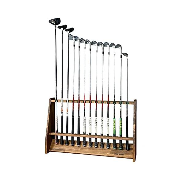 WOOD WORKS 日本製 ゴルフクラブスタンド 13本用 色：ブラウン組立済