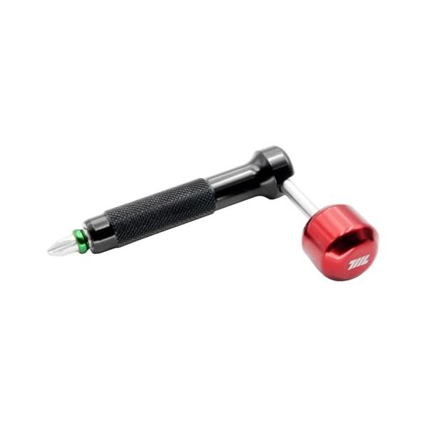 711Lロリポップビットドライバー アルミニウム ブラック レッド - トルク強化用格納式レバー付きポケットスクリュードライバー